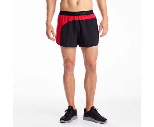 Tenis Saucony Split Second 2.5" Short Hombre Pantalones cortos Ropa Negras / Rojas México MX-706-PH
